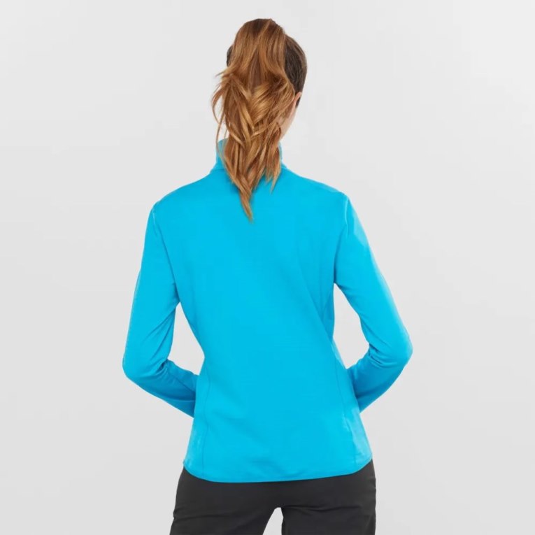 Turquoise Salomon Essential Lightwarm Half Zip Women's Jackets | PH 98154A